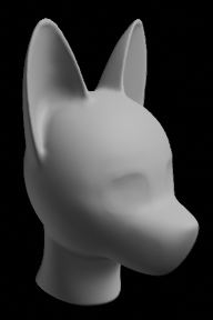 3D render of a blank furry's head; Prototype Seth.